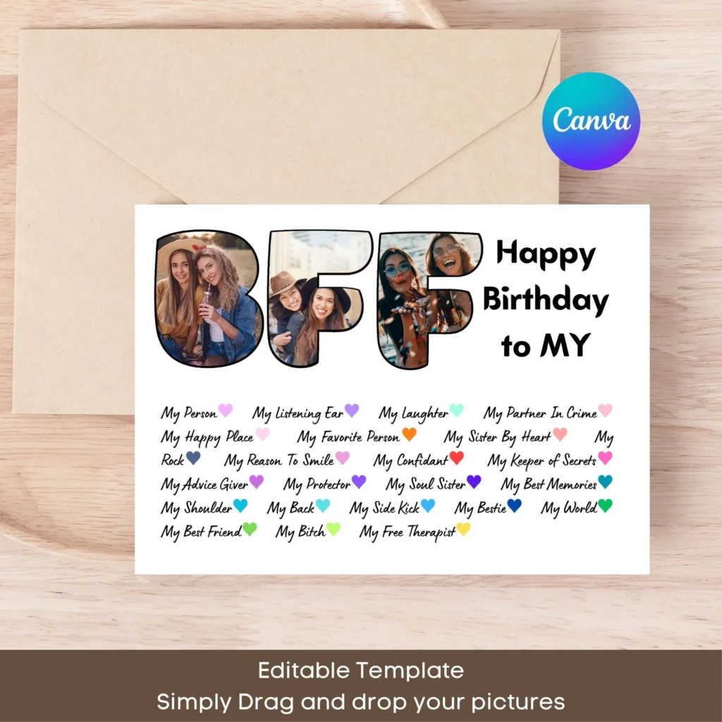 Personalized Bff Birthday Card Template