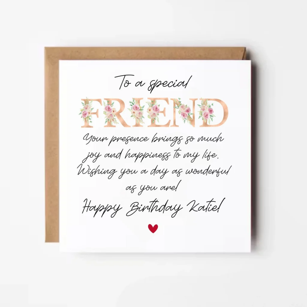 Personalized Floral Friend Birthday Card Personalized Floral Friend Birthday Card