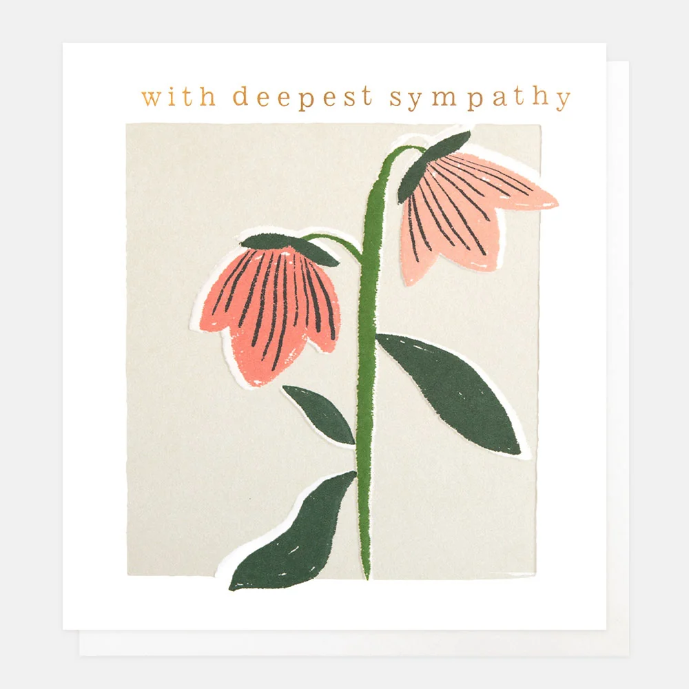 Pink Flowers Sympathy Card Pink Flowers Sympathy Card