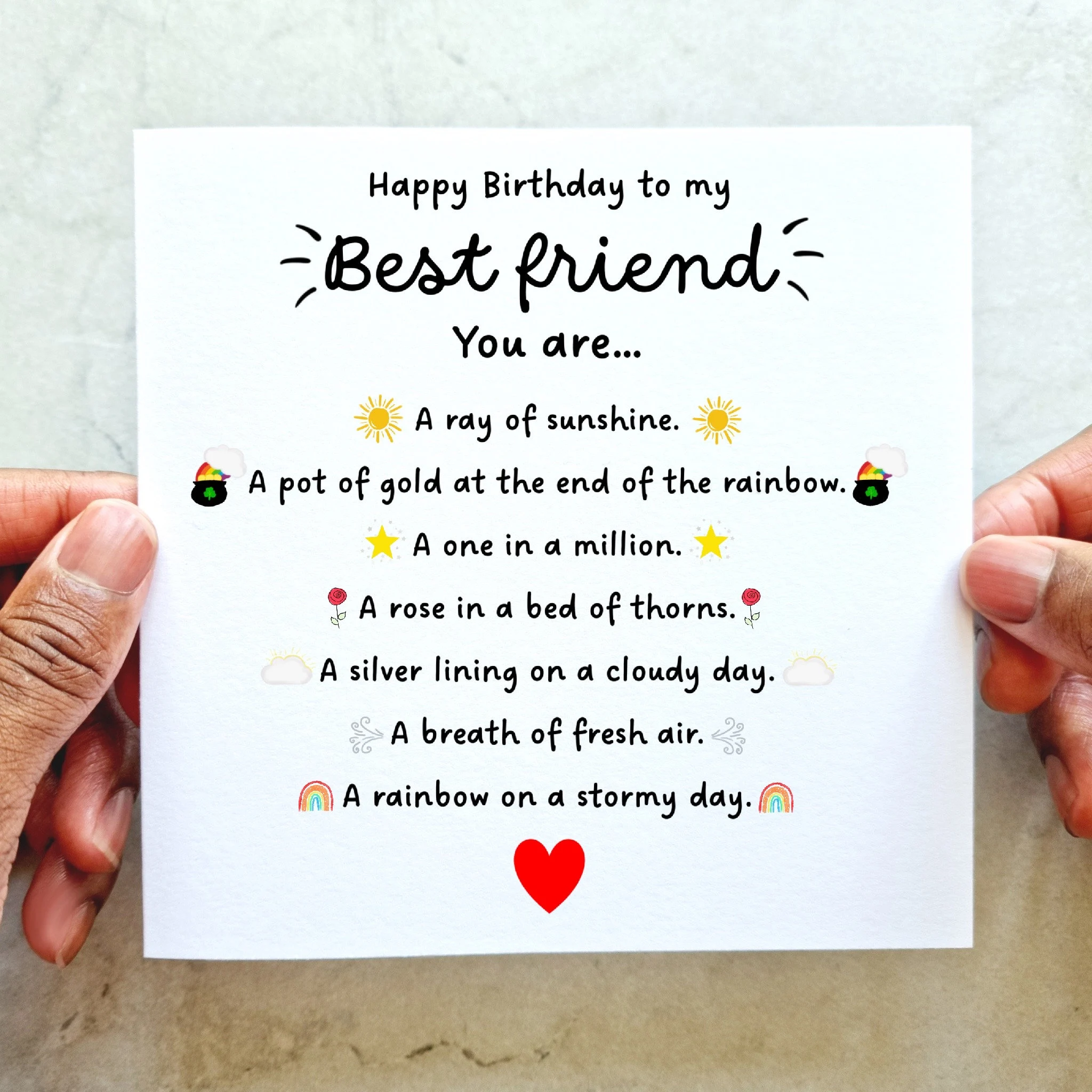 Poem Best Friend Birthday Card Birthday