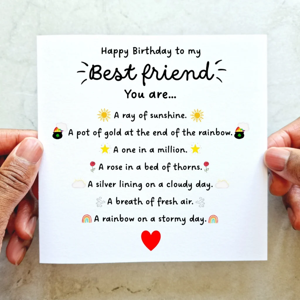 Poem Best Friend Birthday Card Birthday Poem Best Friend Birthday Card Birthday