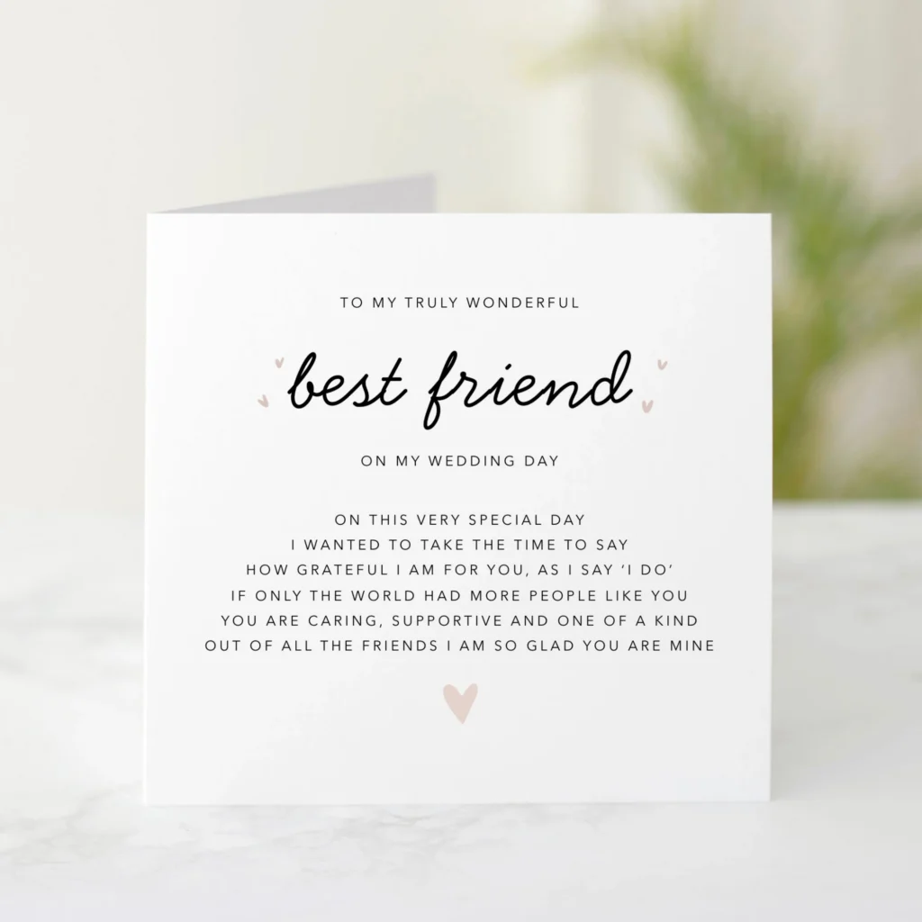 Poem Best Friend Wedding Day Card On My Poem Best Friend Wedding Day Card On My