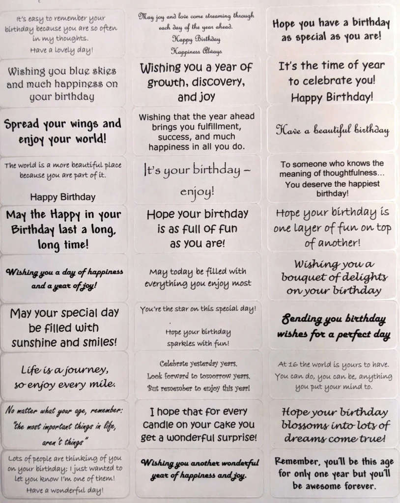 Print Your Own Birthday Card Sentiments Print Your Own Birthday Card Sentiments
