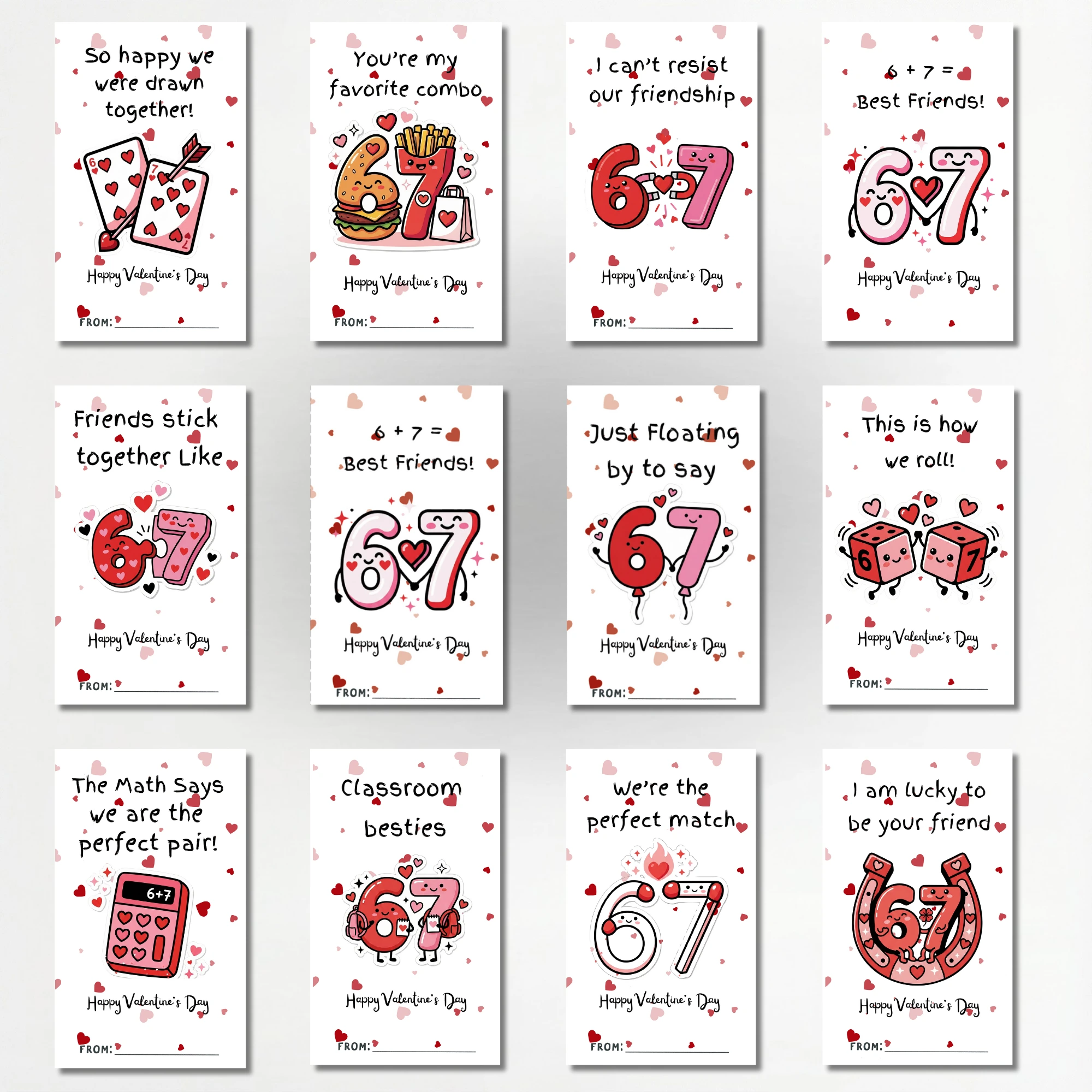 Printable Kids Classroom Valentines 6 7 Puns