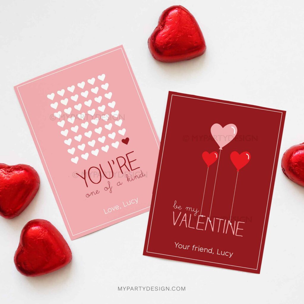 Printable Valentines Day Cards Hearts Theme Instant Download 4 Printable Valentines Day Cards Hearts Theme Instant Download 4