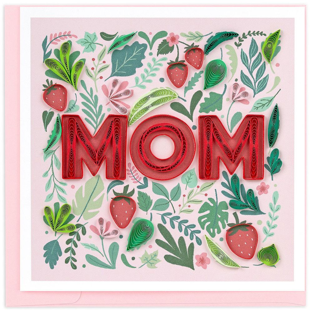 Quilling Strawberry Mom Greeting Card 0843425117416