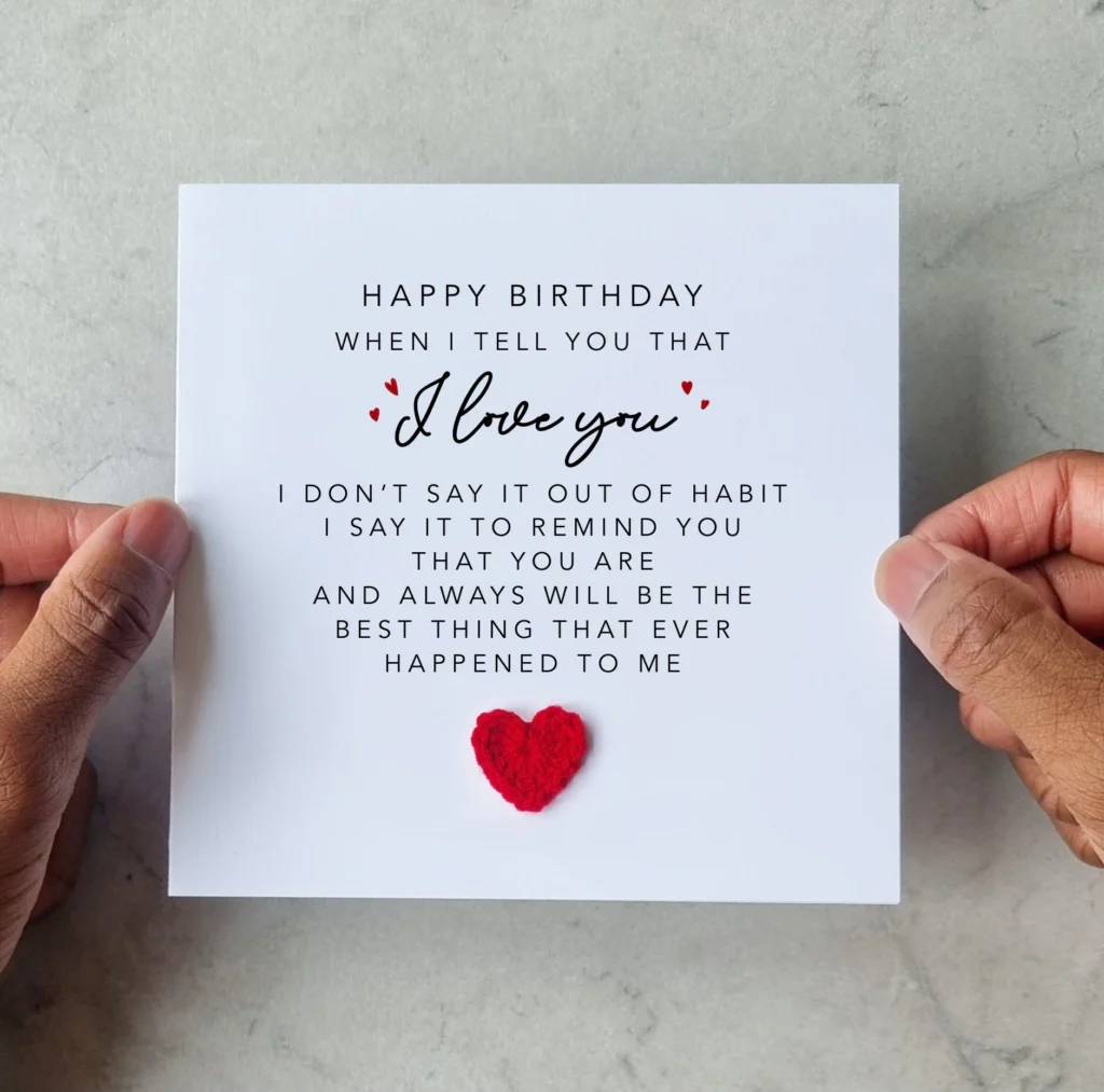 Romantic Partner Birthday Card Handmade Romantic Partner Birthday Card Handmade