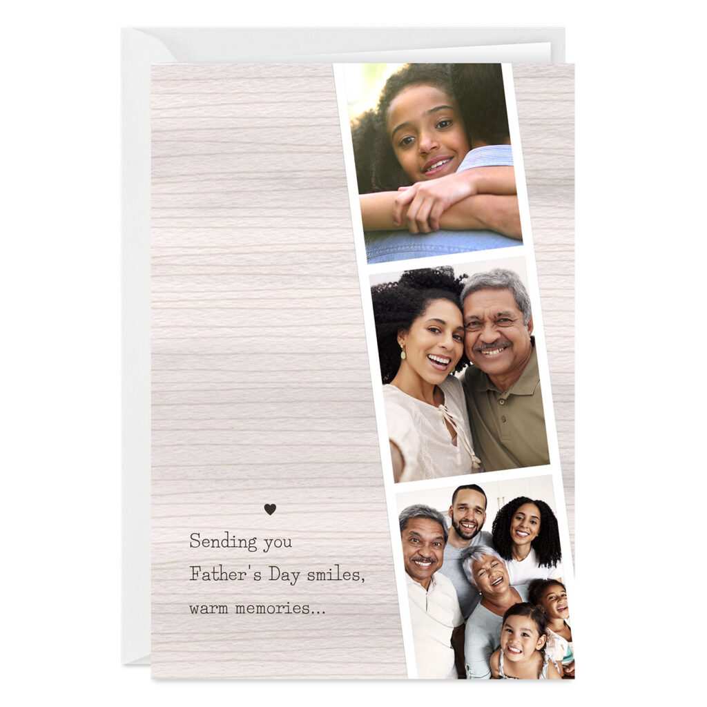 Sending Smiles And Warm Memories Photo Strip Custom Fathers Day Card 2PGM3870 Sending Smiles And Warm Memories Photo Strip Custom Fathers Day Card 2PGM3870