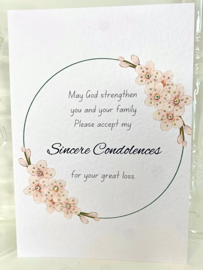Sincere Condolences Sympathy Card Sincere Condolences Sympathy Card