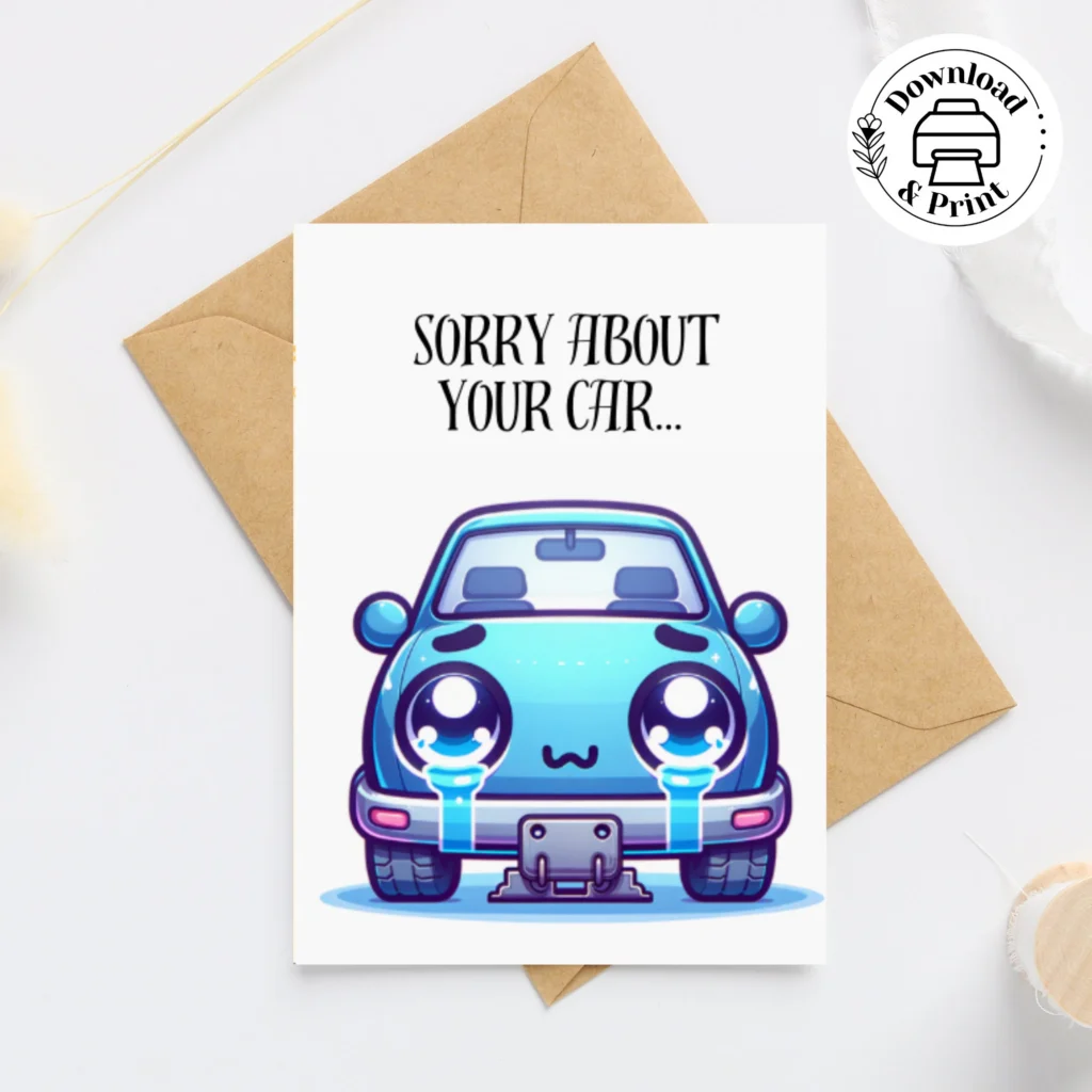 Sorry About Your Car Card Printable Sorry About Your Car Card Printable