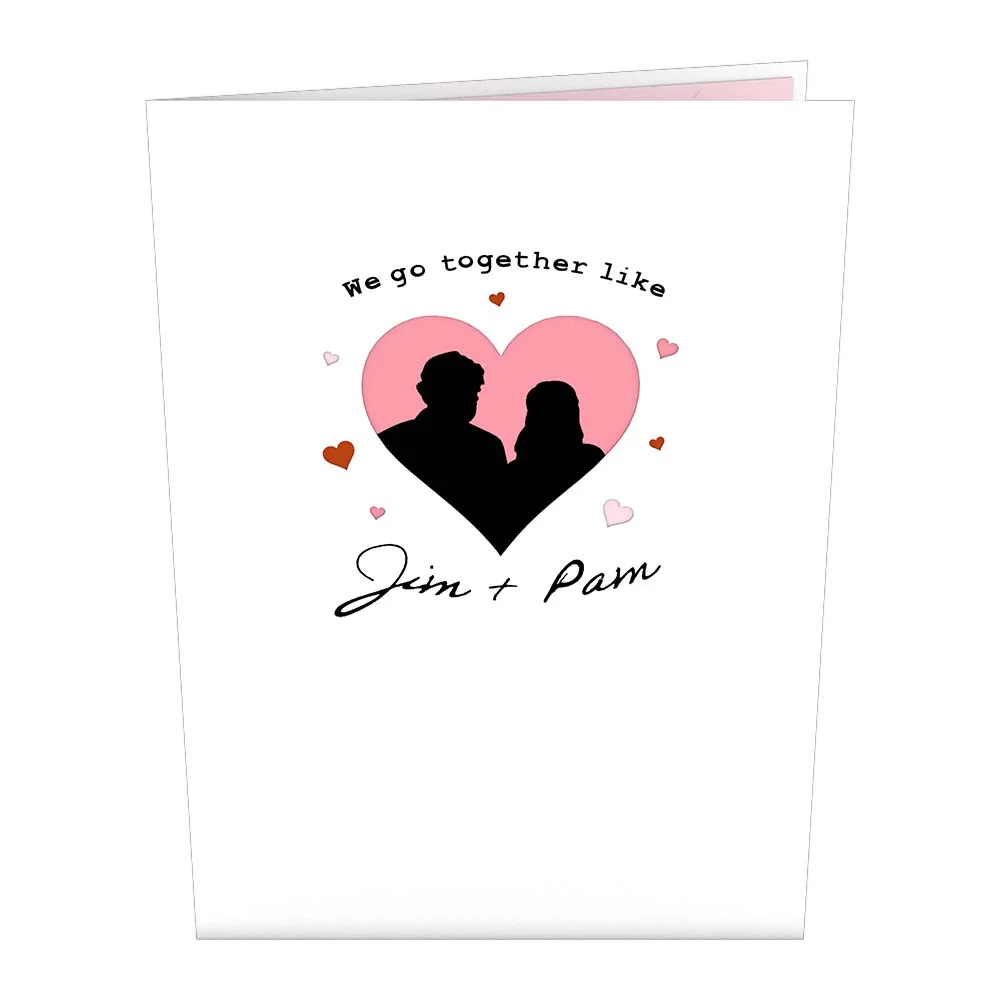 The Office We Go Together Like Jim And Pam Pop Up Card