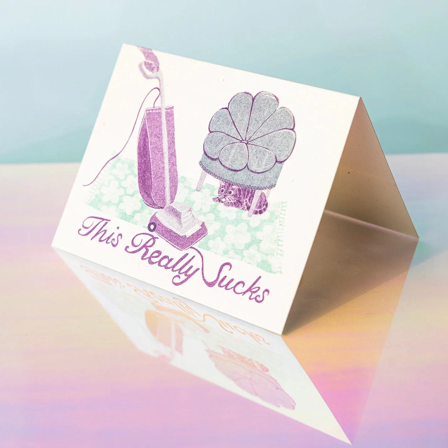 This Really Sucks Risograph Greeting Card