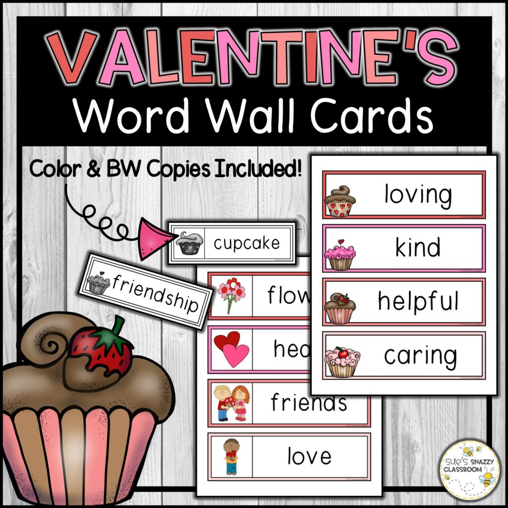 Valentines Day Word Wall Cards Valentines Day Word Wall Cards