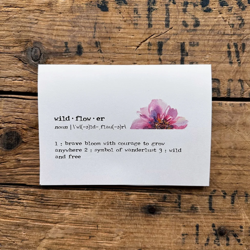 Wildflower Definition Greeting Card With Envelope And Rose Sticker Wildflower Definition Greeting Card With Envelope And Rose Sticker