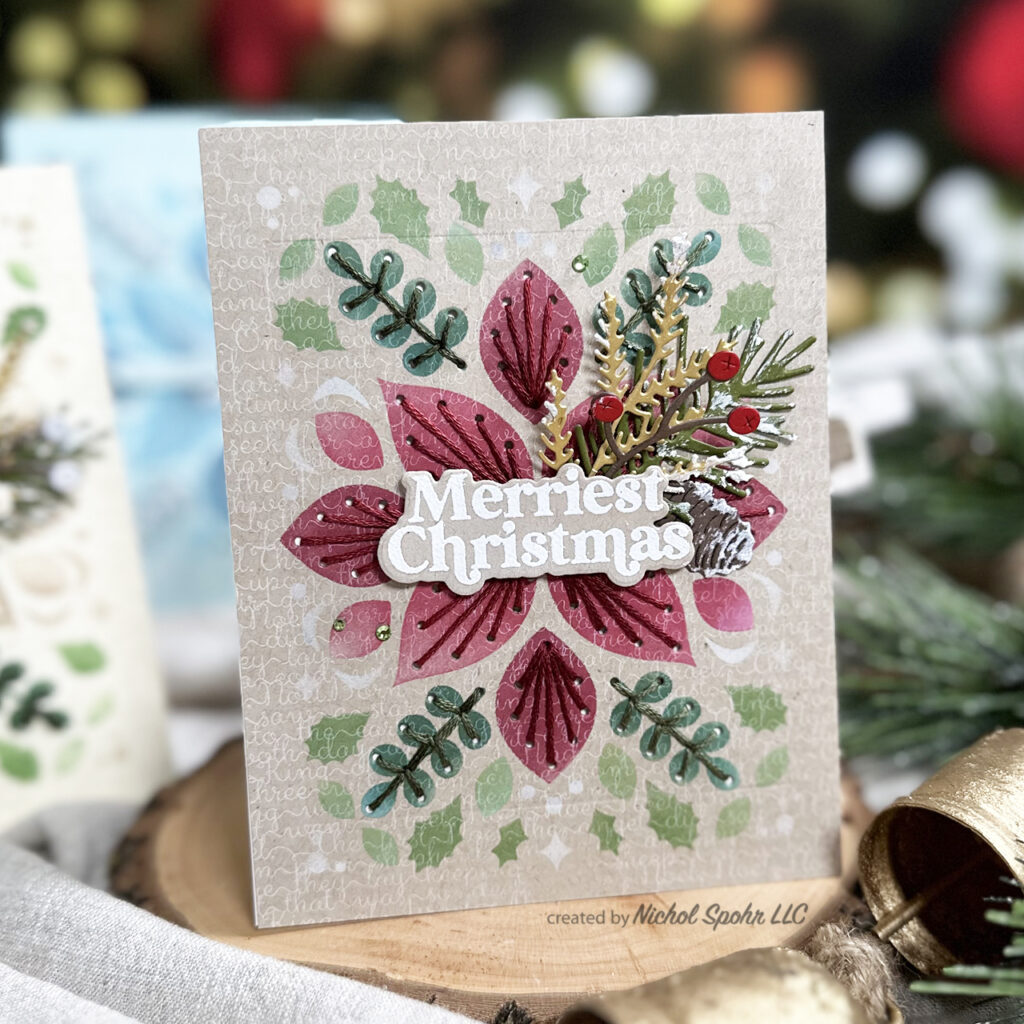 Winter Floral Stitching Handmade Cards Unique Diy Greeting Card Idea