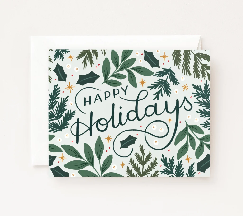 Winter Pine Holiday Cards Botanical