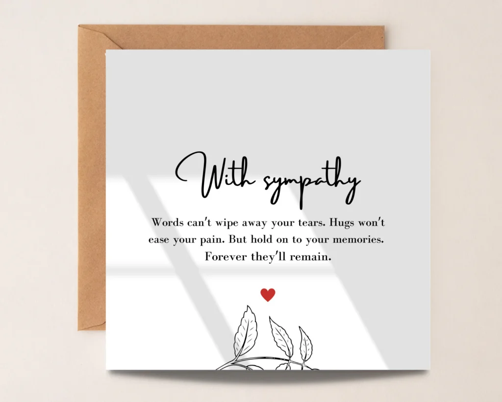 With Sympathy Card With Sympathy Quote