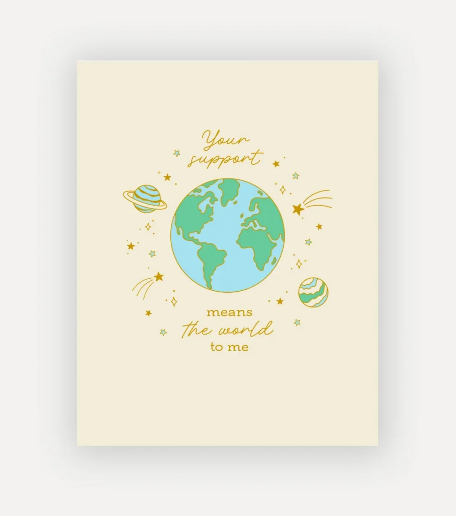 World Support Letterpress Greeting Card World Support Letterpress Greeting Card